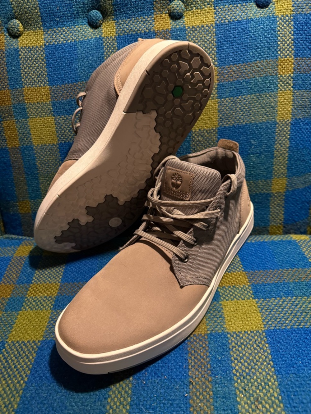 Timberland A1SES Men's 12 Davis Square Chukka Boot Sneaker Gray Nubuck NWOT